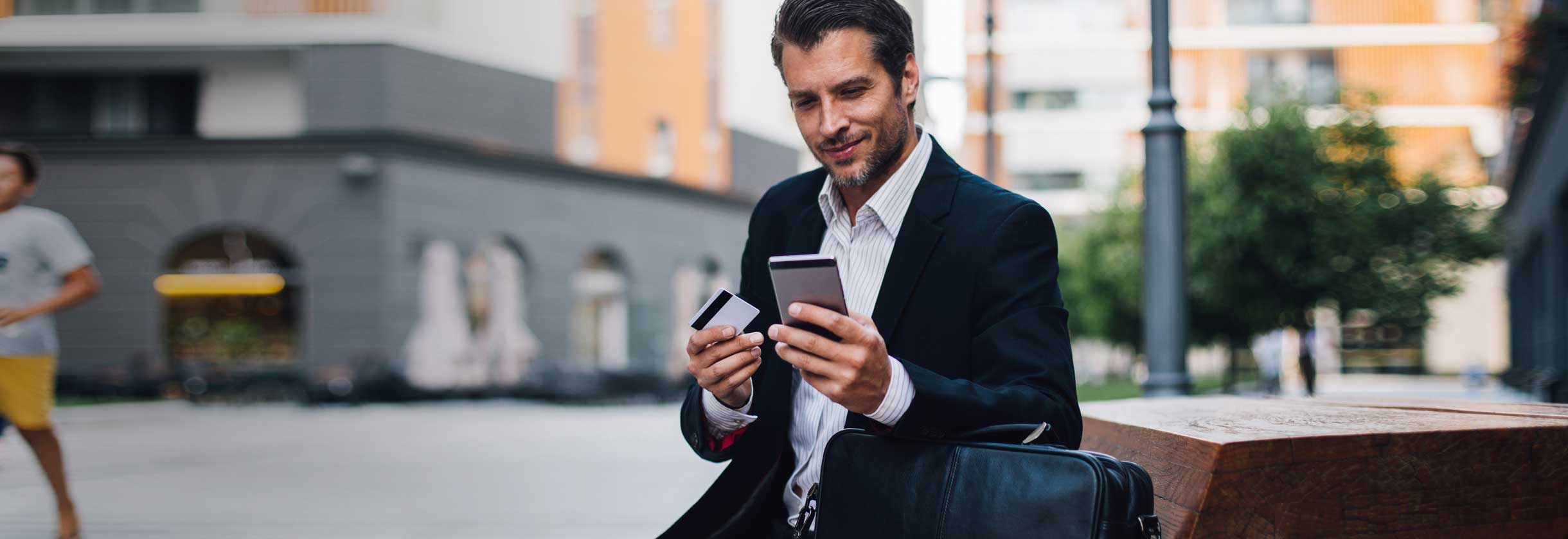 Business owner using a purchasing card